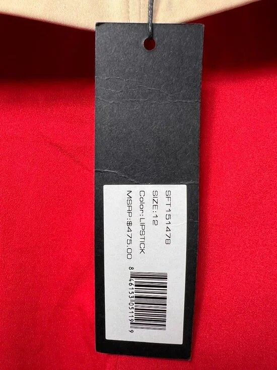 NWT HALSTON HERITAGE Strapless Structured Mini Dress in Red Lipstick Color Sz 12 - Picture 9 of 12